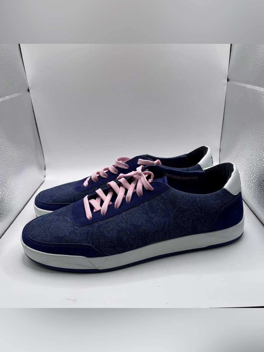 Novella Royale "The Lion" sneakers featuring a midnight blue jacquard men’s 11